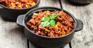 Homemade Chili Corn Carne with Beans and Corn