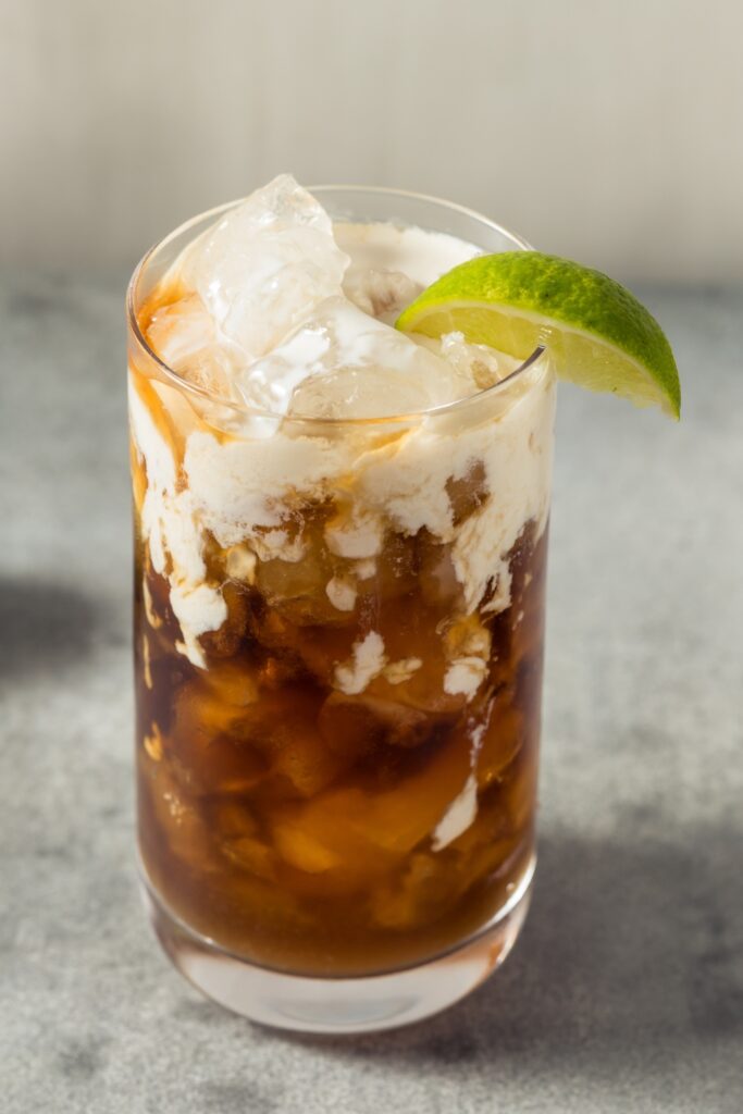 Homemade Cold Dirty Soda with Coconut and Lime