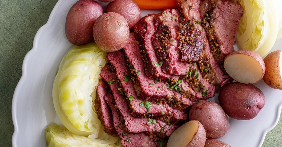 Homemade Corned Beef with Potatoes and Cabbage