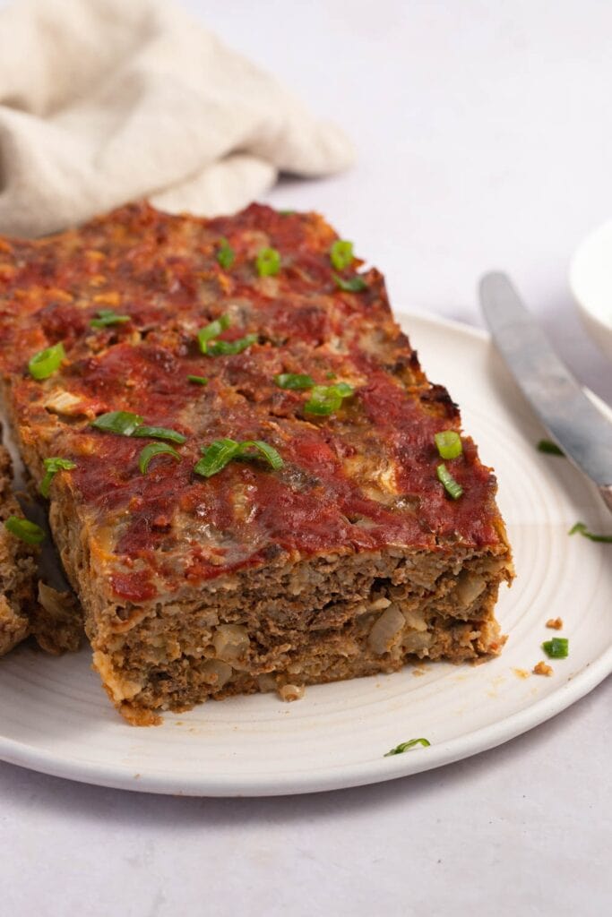 Homemade Mexican Meatloaf with Ground Beef on a White Background
