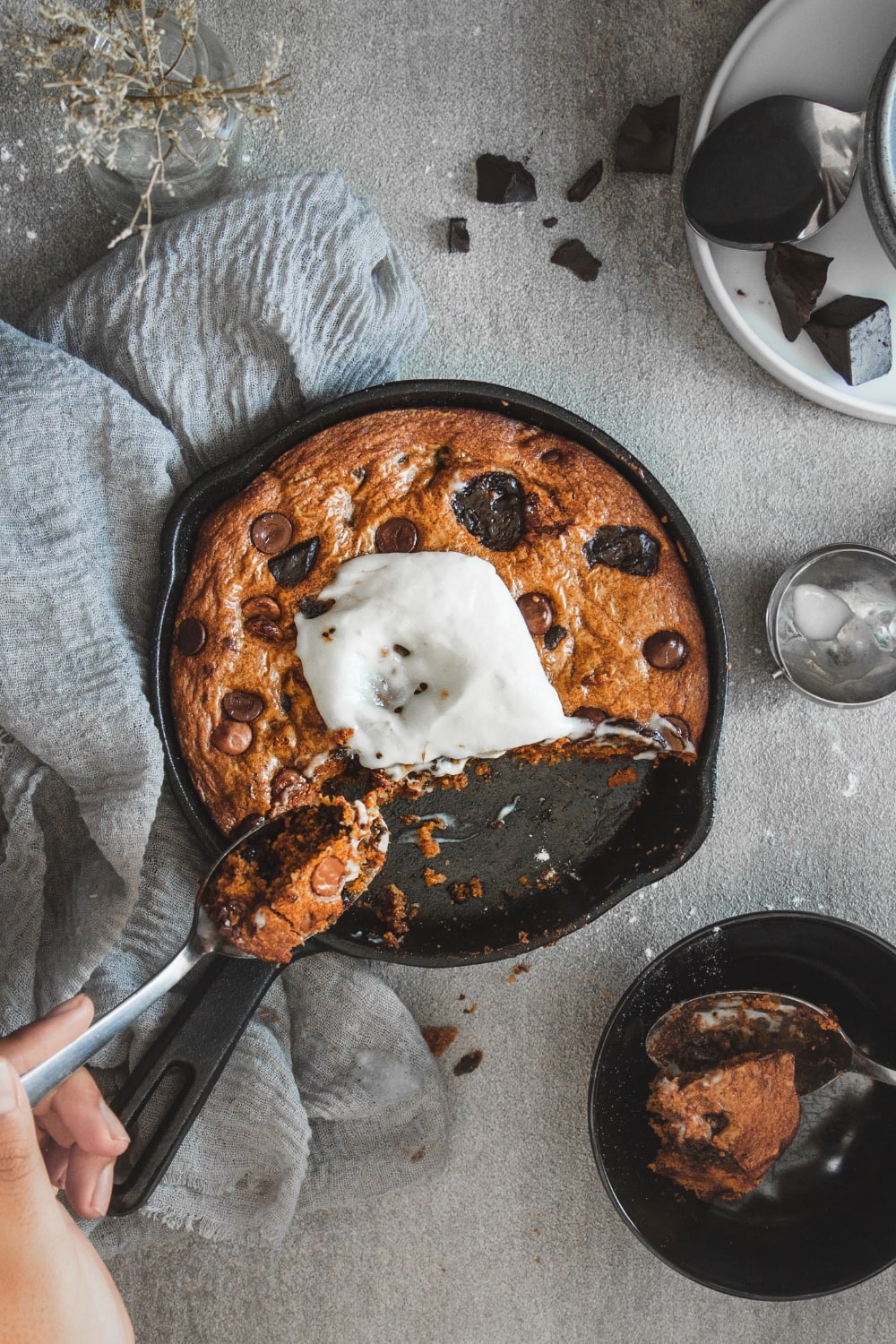 Homemade Skillet Chocolate Chip Cookies