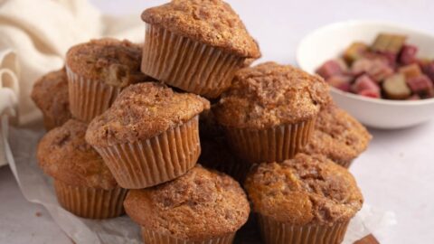 Homemade Soft and Fluffy Rhubarb Muffins