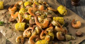 Homemade Cajun Shrimp Boil with Corn and Sausage