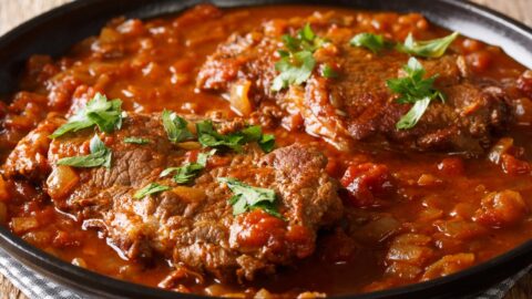 Homemade Cubed Swiss Steak in Tomato Sauce