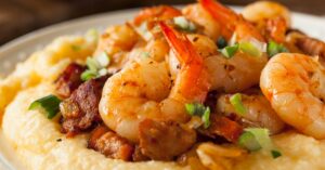 Homemade Shrimp and Grits with Green Onions