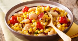 Homemade Succotash Salad with Beans and Tomatoes