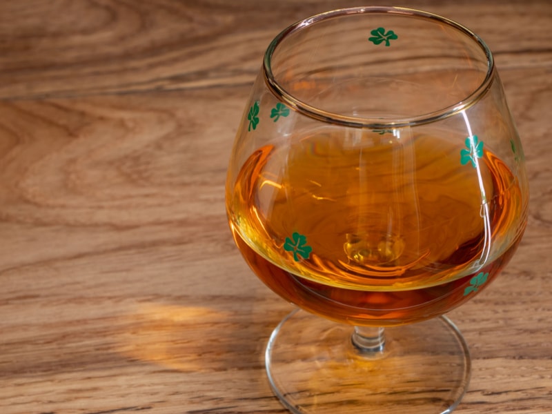Irish Whiskey on a Wine Glass