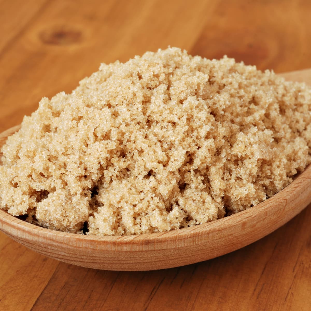 Light Brown Sugar in a Wooden Bowl