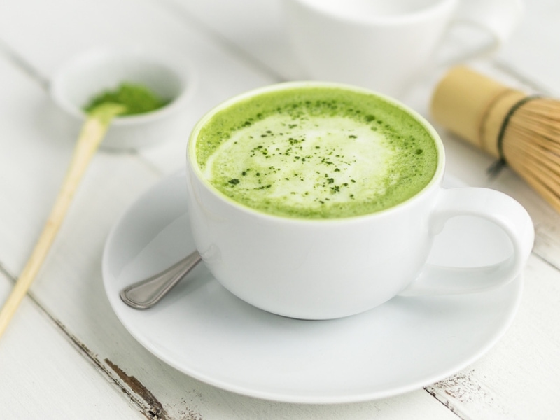Matcha Tea in a White Cup