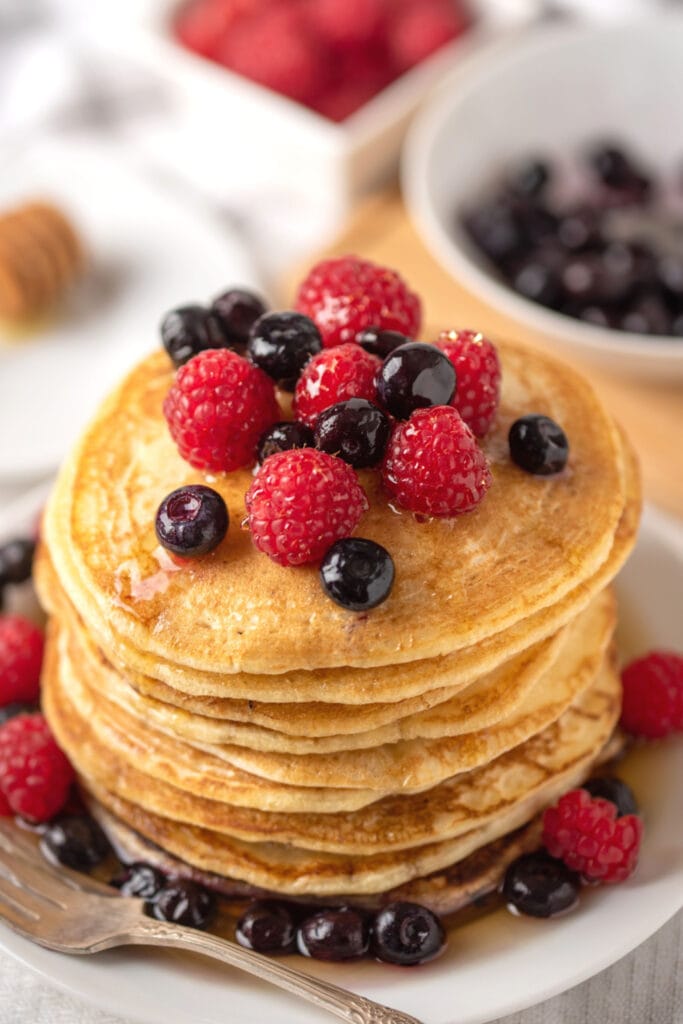 Pancakes With Fresh Berries on Top