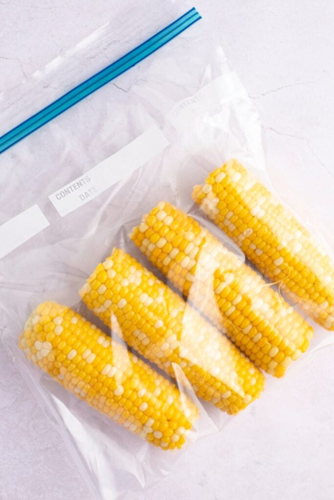 Raw Organic Corn in a Ziploc Bag