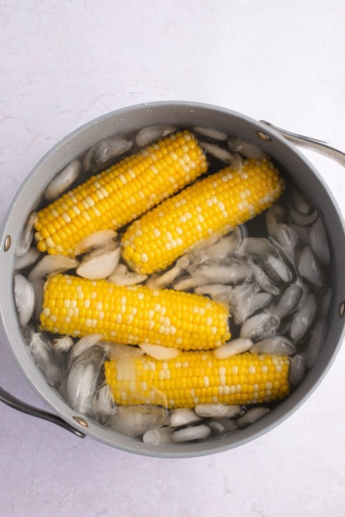 Raw Organic Yellow Corn in a Bucket of Ice