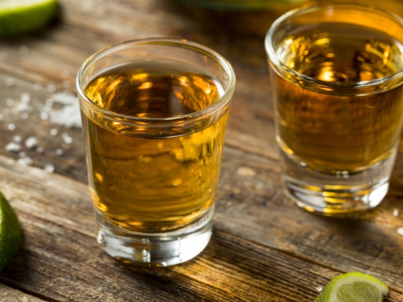 Two Shot Glasses of Reposado Tequila