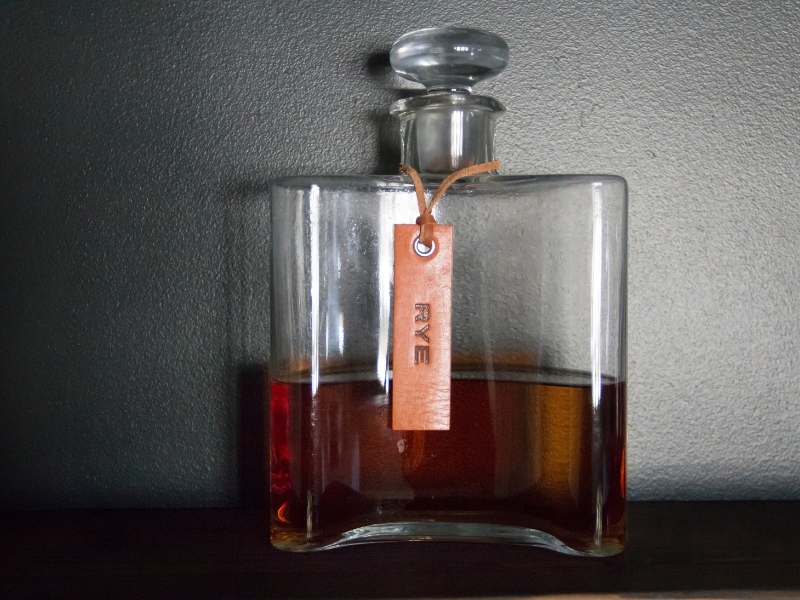 Alcohol Decanter With Rye Whiskey