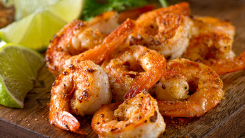 Seasoned Shrimp on a Board