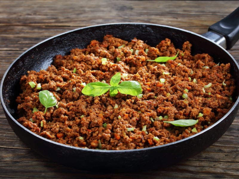 Stewed Ground Beef on a Pan