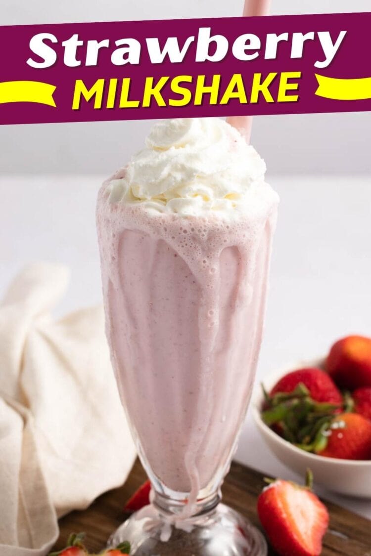Fresh Strawberry Milkshake Recipe - Insanely Good