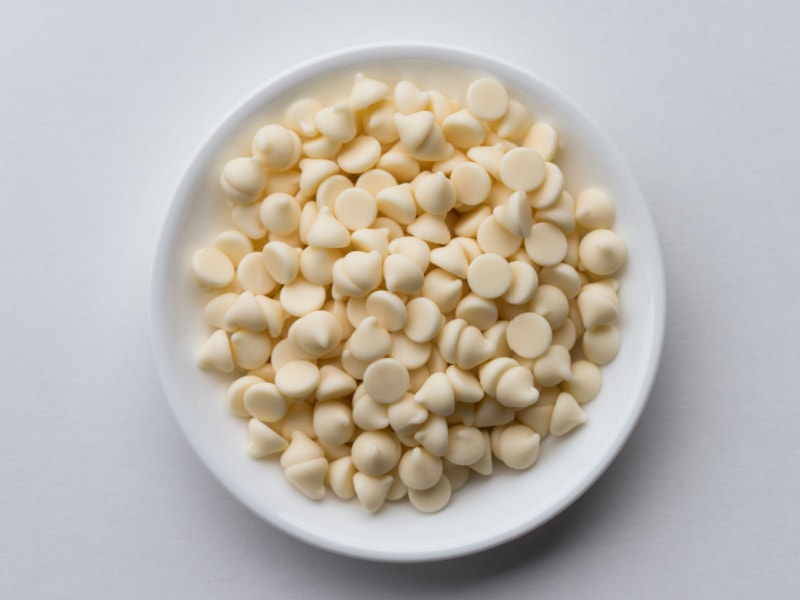 Bowl of White Chocolate Morsels
