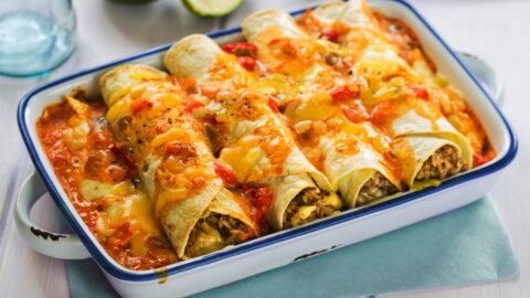 Beef Enchiladas with Tomatoes and Cheese