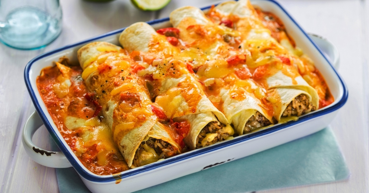 Beef Enchiladas with Tomatoes and Cheese
