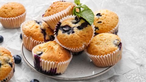 Blueberry Muffins with Mint