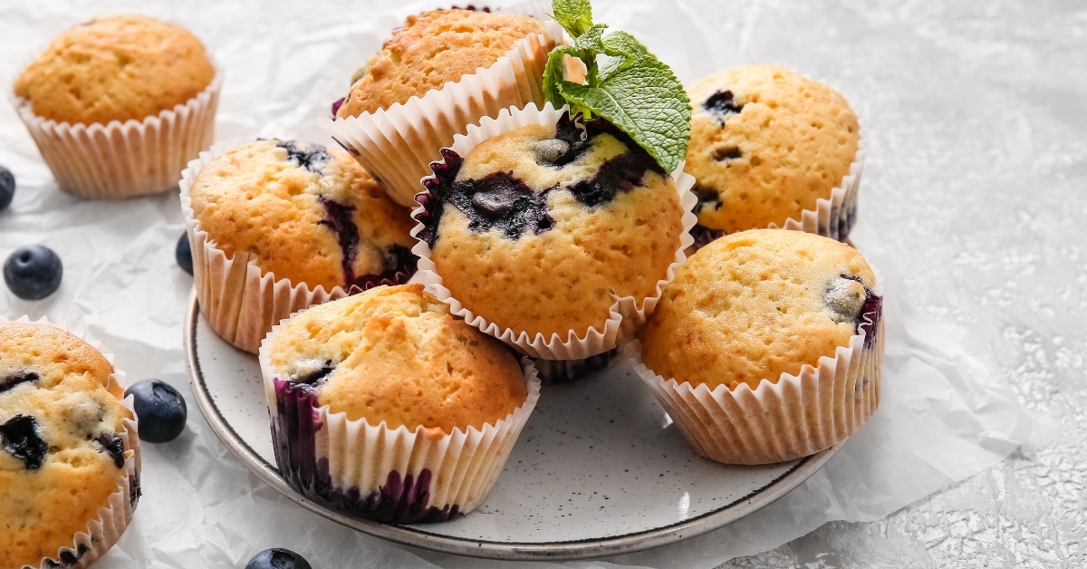 Blueberry Muffins with Mint