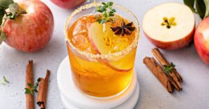 Boozy Homemade Thanksgiving Apple Cider Margarita with Cinnamon