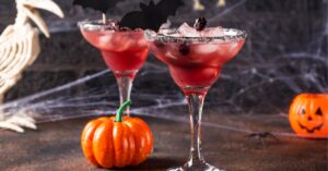 Boozy Refreshing Halloween Spooky Cocktail with Blackberry and Vodka