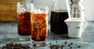 Cold Brew Iced Coffee with Ice and Milk