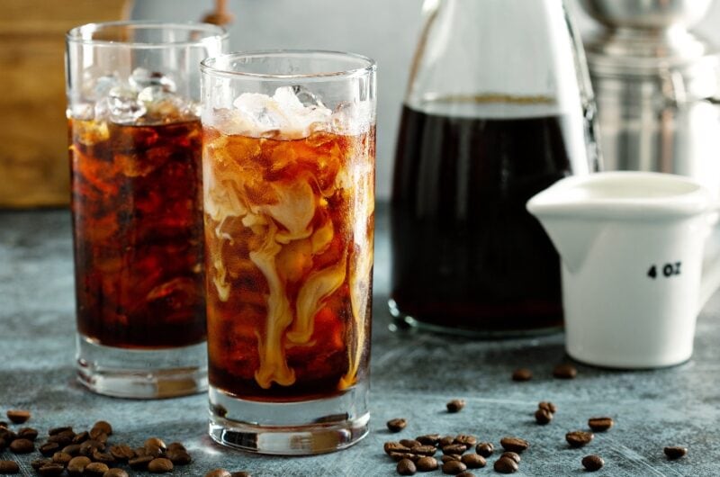 Cold Brew Iced Coffee with Ice and Milk