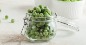Frozen Green Peas in a Glass Jar