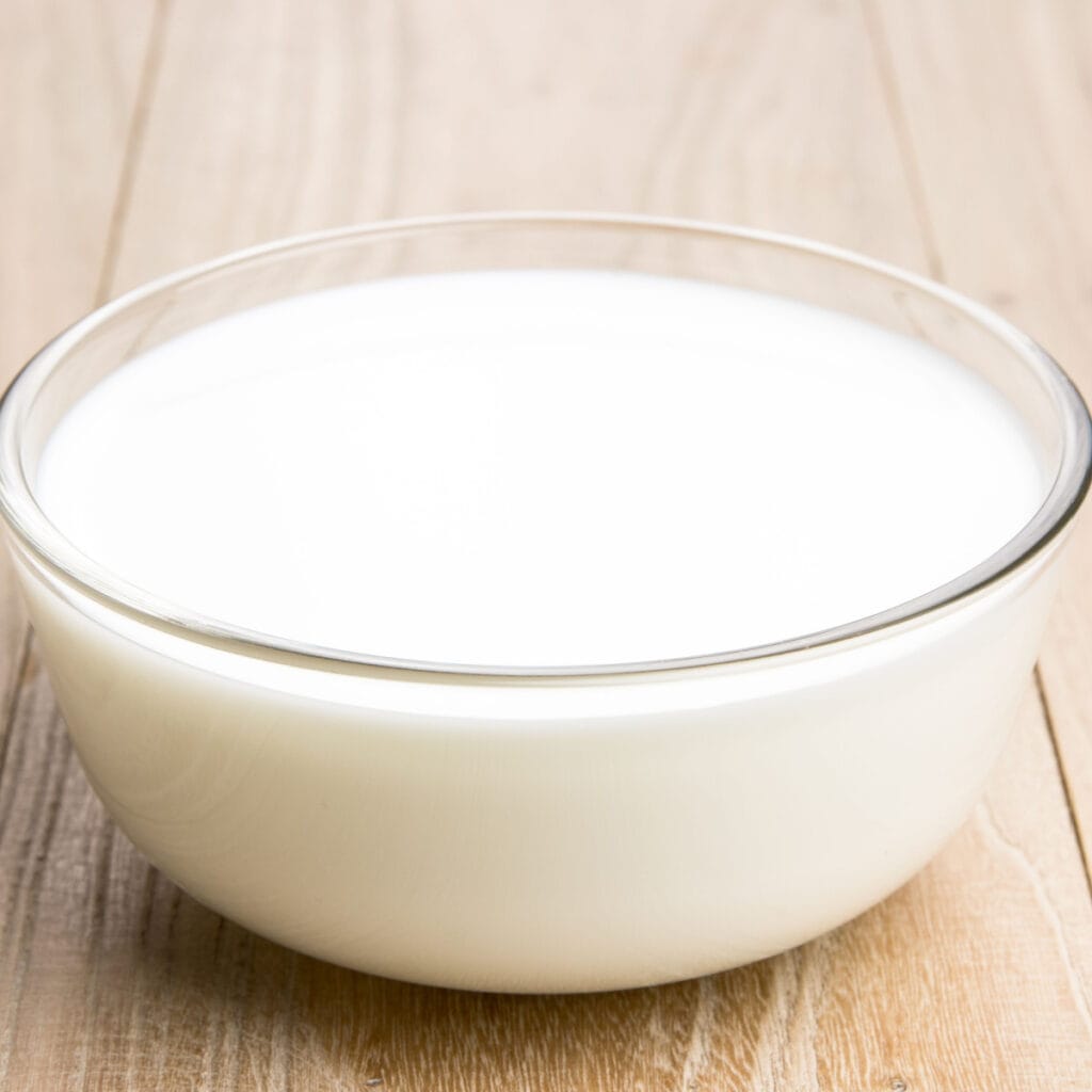 A Bowl of Half Whole Milk and Half Heavy Cream