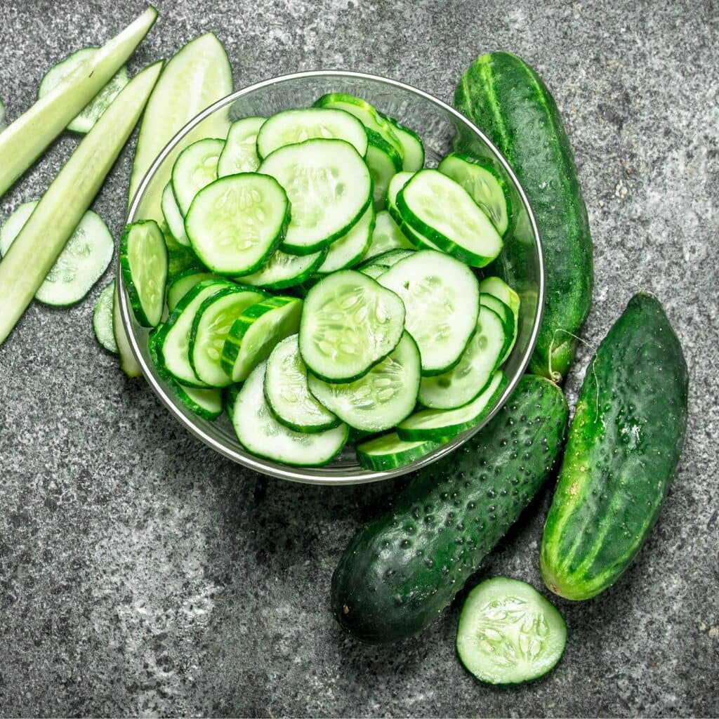 Healthy Organic Green Cucumber Slices