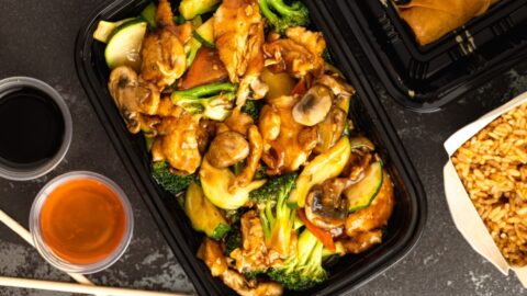 Homemade Blackstone Chicken with Cucumber, Broccoli and Mushrooms