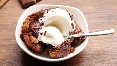 Homemade Chocolate Lava Cake with Ice Cream