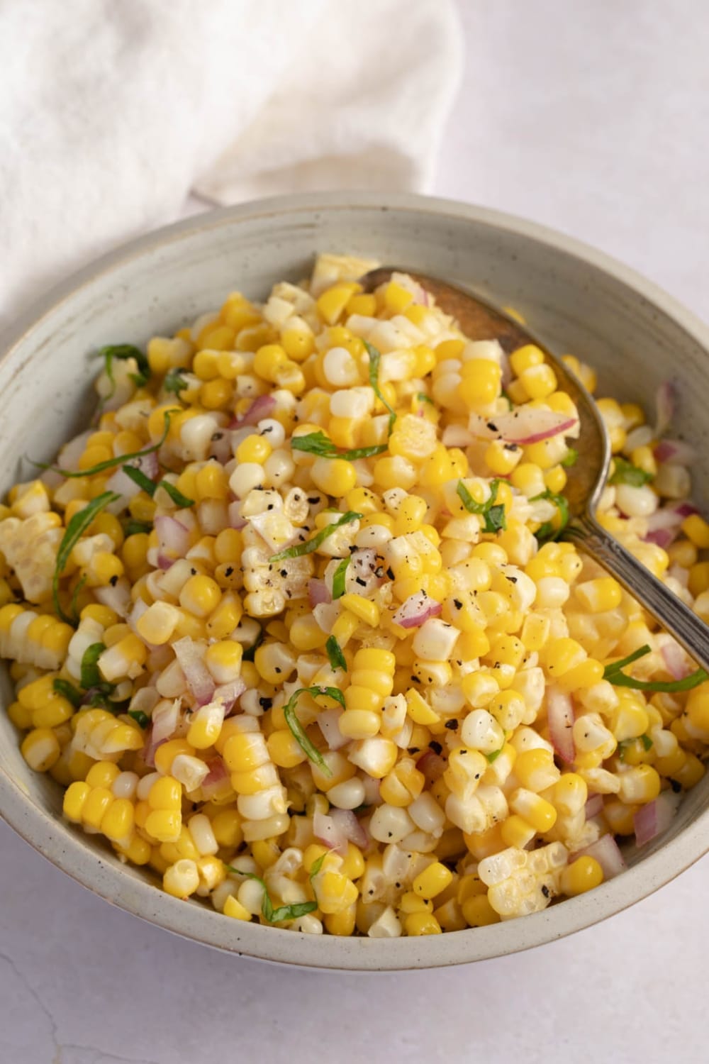 Homemade Ina Garten Corn Salad in a Bowl