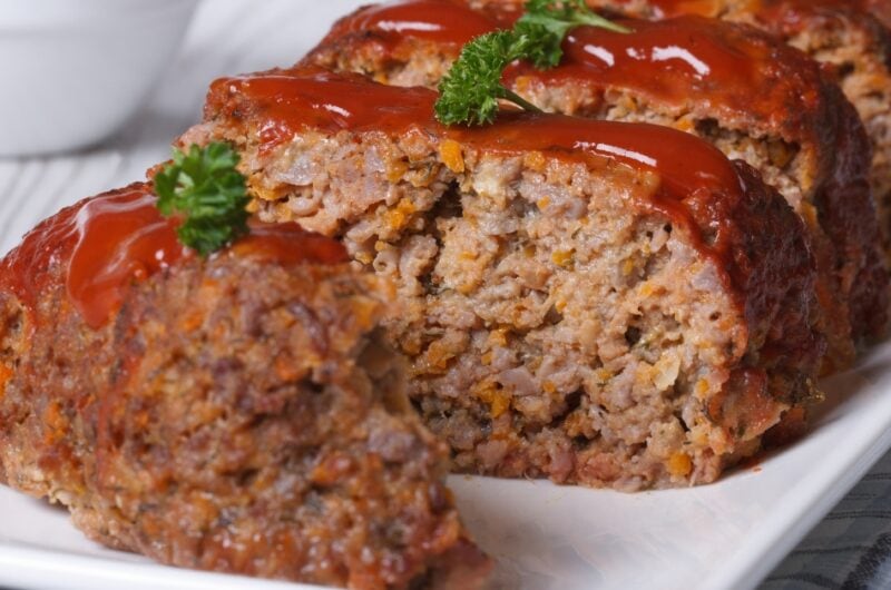 Homemade Meatloaf with Ketchup