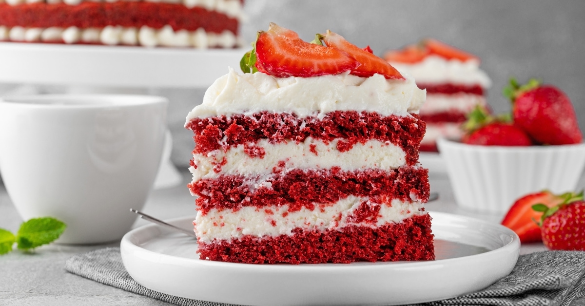 Homemade Sliced Sweet Red Velvet Cake