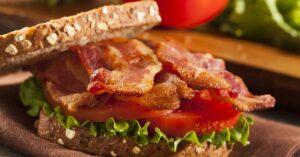 Homemade BLT Sandwich: Bacon, Tomatoes and Lettuce