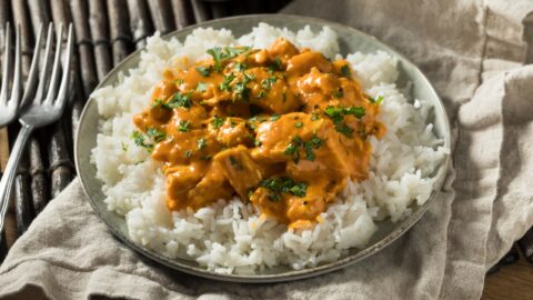 Homemade Coconut Rice with Chicken Curry