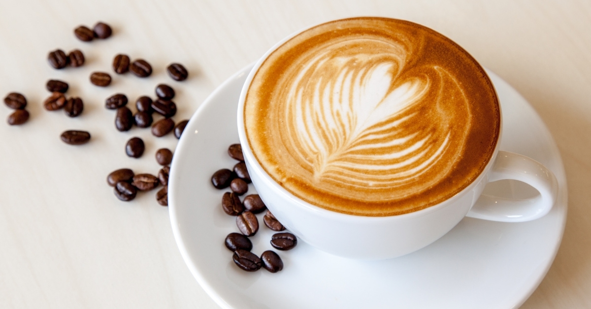 Hot Latte Coffee in a Mug