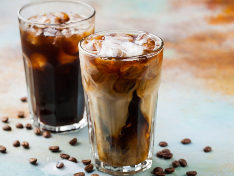 Two Tall Glasses of Ice Coffee