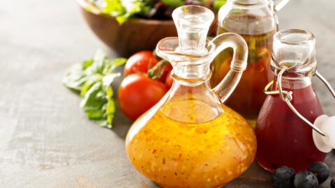Low-Sodium Vinaigrette in a Glass Bottle