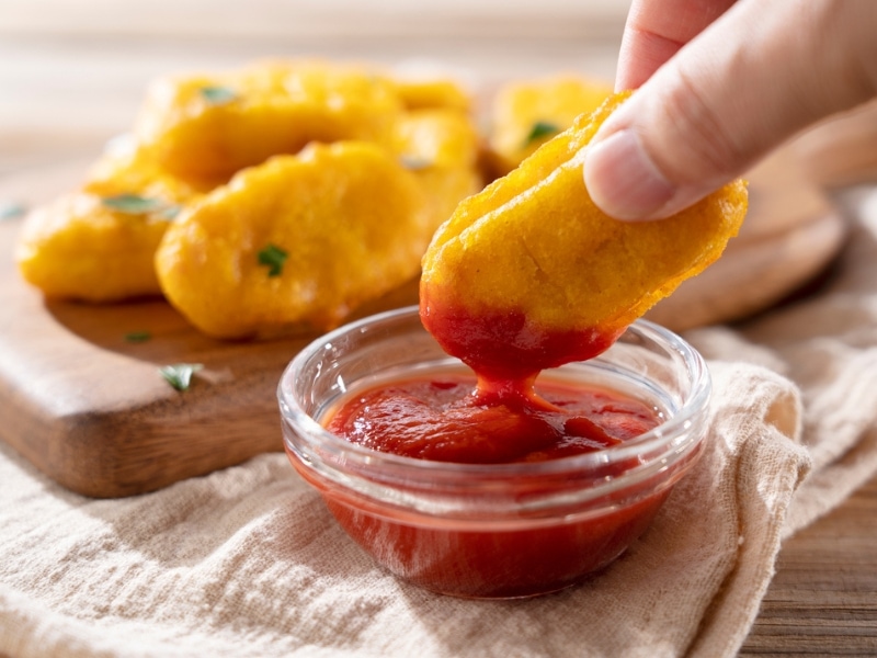 Nuggets Dipped in Ketchup