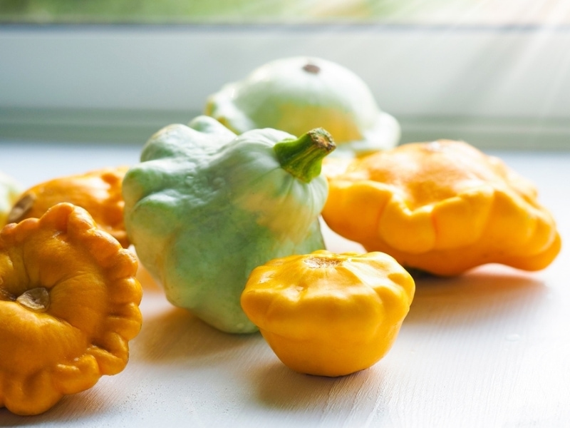 Pattypan Squashes on Table
