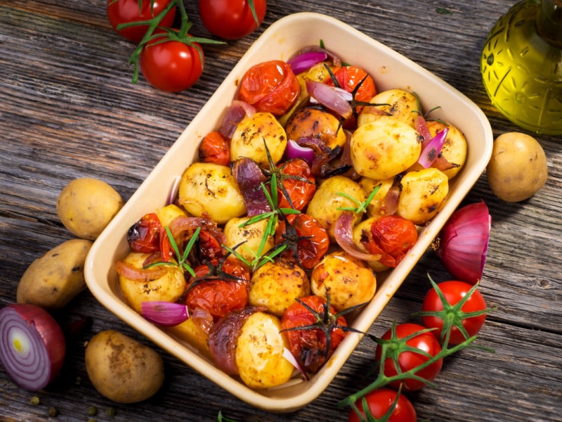 Roasted Tomatoes and Potatoes