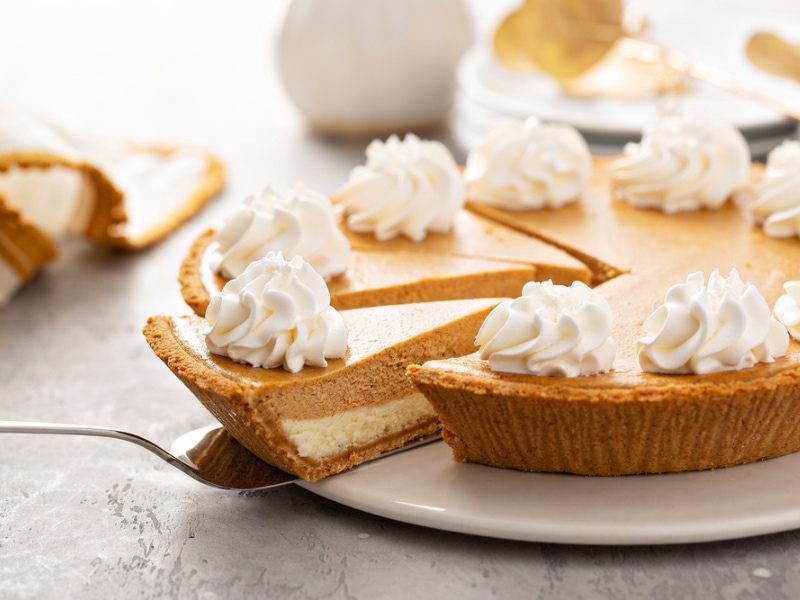 Pumpkin Pie With Whipped Cream on Top