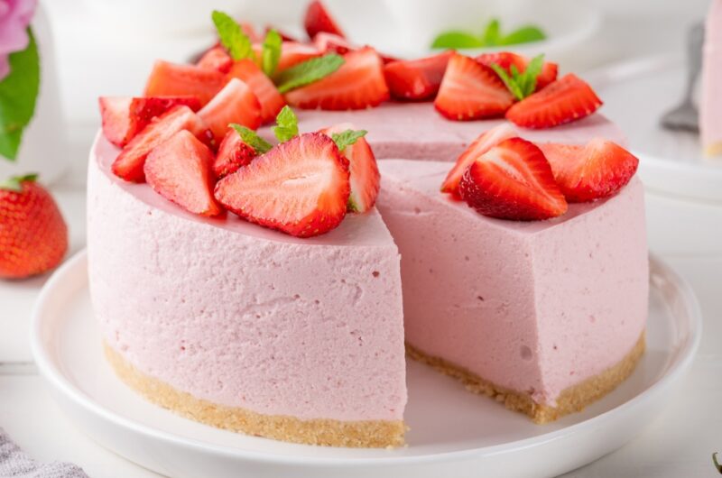 Sweet Strawberry Cake with Fresh Fruits