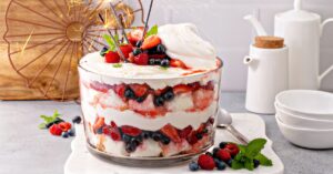 Sweet Homemade Angel Food Cake Berry Trifle