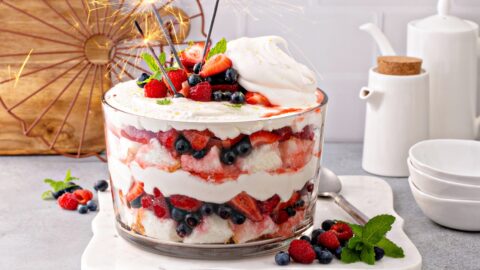 Sweet Homemade Angel Food Cake Berry Trifle